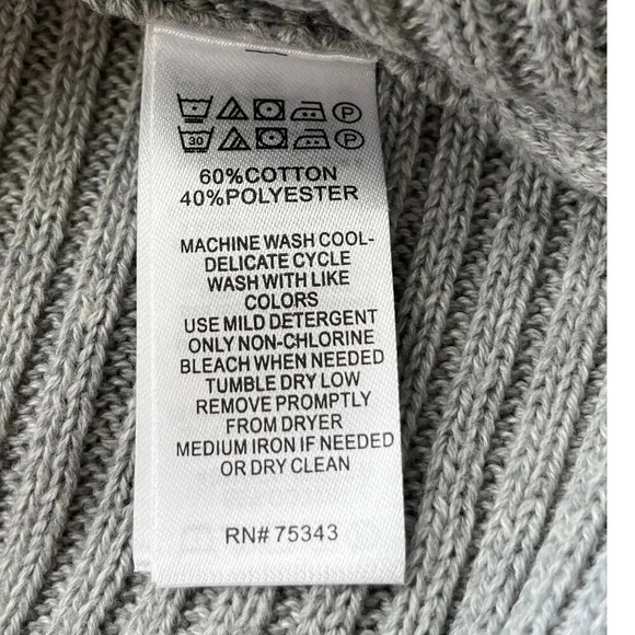 Ruby Moon Womens M Gray Knit Lace-Up Long Sleeves Sweater New - Picture 4 of 13